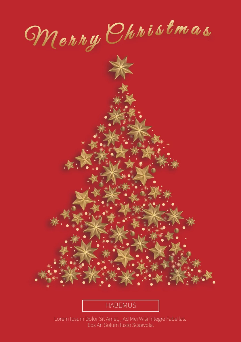 圣诞节圣诞树圣诞老人闪亮装饰电商促销折扣海报PSD模板AI素材【002】